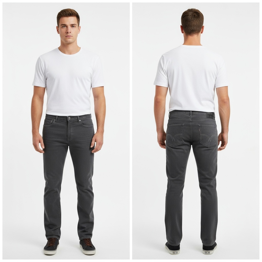 Guess Jeans Mens Charcoal Gray Denim Straight Versatile Everyday Size 38